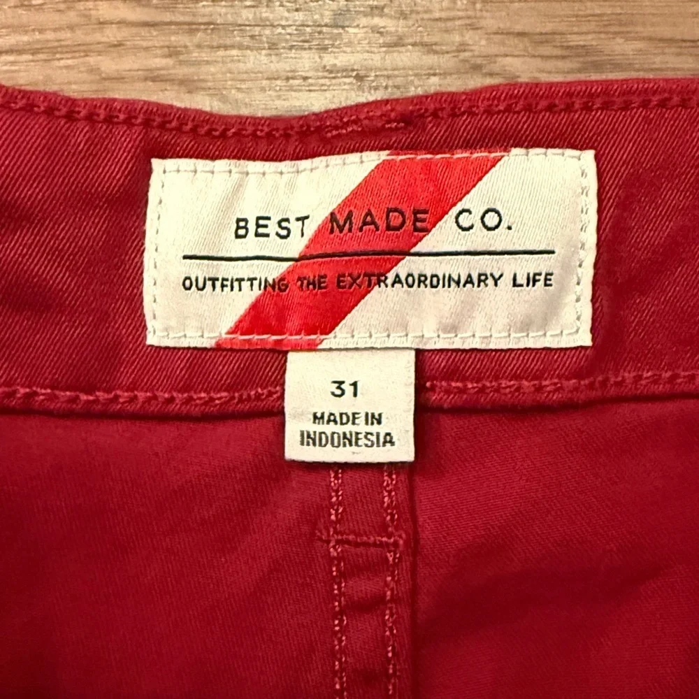 Best Made Co. Burgundy Chino Shorts Men’s 31 Casual Supima Cotton Stretch Casual